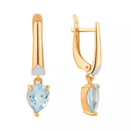 Серьги из красного и белого золота с топазами sky с родированием 21-1943-10-23