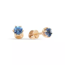 Серьги из красного золота с топазами 8585-2