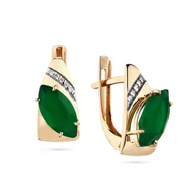 Серьги из красного золота с агатами и фианитами 02-3-134-0901-011