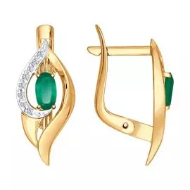 Серьги из красного золота с агатами и фианитами 724789