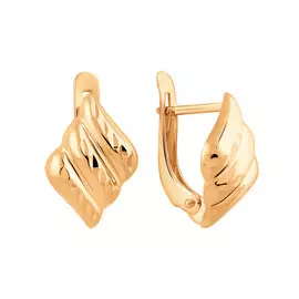 Серьги из красного золота с алмазной гранью 25-0616-11-61