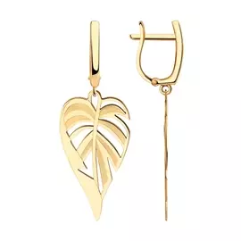 Серьги из красного золота с алмазной огранкой 028616