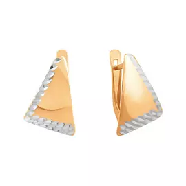 Серьги из красного золота с алмазной огранкой и родированием 25-0592-10-61