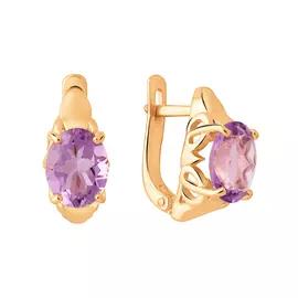 Серьги из красного золота с аметистами 21-1551-11-07