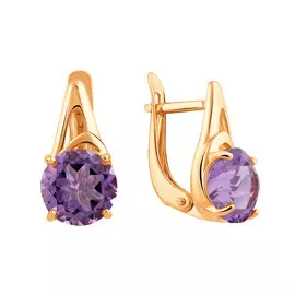 Серьги из красного золота с аметистами 21-1653-11-07