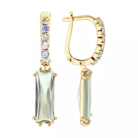 Серьги из красного золота с аметистами и фианитами 727338