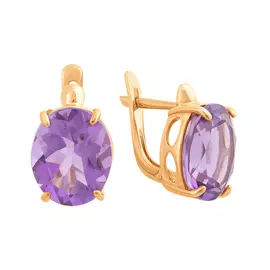 Серьги из красного золота с аметистами с0450V14