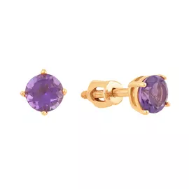 Серьги из красного золота с аметистами с0931V14