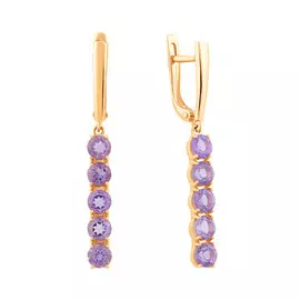 Серьги из красного золота с аметистом 21-1663-11-07