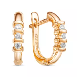 Серьги из красного золота с бриллиантами 02-01240-01-001-01-00