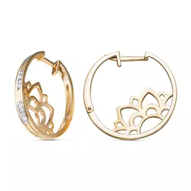 Серьги из красного золота с бриллиантами 02-01629-01-001-01-01