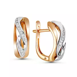 Серьги из красного золота с бриллиантами 02-01941-02-001-01-01