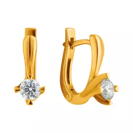 Серьги из красного золота с бриллиантами 02-0600