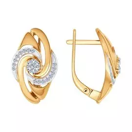 Серьги из красного золота с бриллиантами 1020981