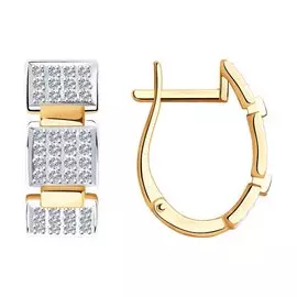 Серьги из красного золота с бриллиантами 1021467