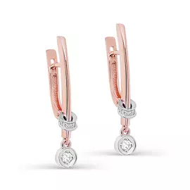 Серьги из красного золота с бриллиантами 12-01390-1000