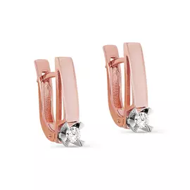 Серьги из красного золота с бриллиантами 12-01393-1000