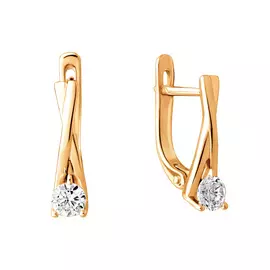 Серьги из красного золота с бриллиантами 21-9111-11-02