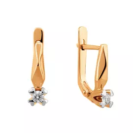 Серьги из красного золота с бриллиантами 21-9114-11-02