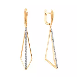 Серьги из красного золота с бриллиантами 21-9143-11-02