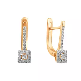 Серьги из красного золота с бриллиантами 21-9210-11-02