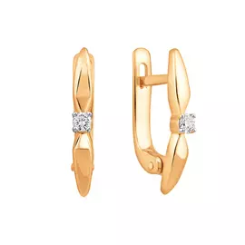 Серьги из красного золота с бриллиантами 21-9233-11-02