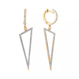 Серьги из красного золота с бриллиантами 21-9275-11-02