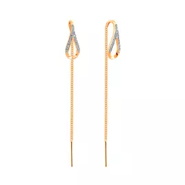 Серьги из красного золота с бриллиантами 21-9315-11-02
