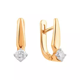 Серьги из красного золота с бриллиантами 21-9327-11-02