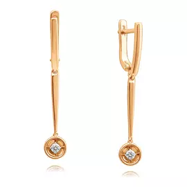 Серьги из красного золота с бриллиантами 21-9407-11-02