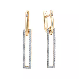 Серьги из красного золота с бриллиантами 21-9412-11-02