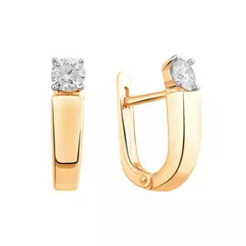 Серьги из красного золота с бриллиантами 21-9449-11-02