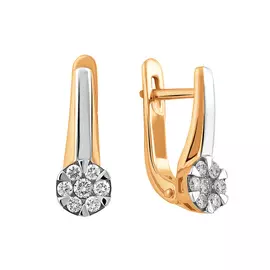 Серьги из красного золота с бриллиантами 21-9510-10-02