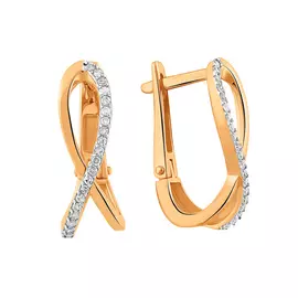 Серьги из красного золота с бриллиантами 21-9526-11-02
