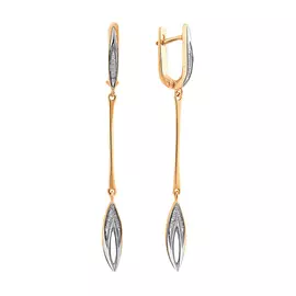 Серьги из красного золота с бриллиантами 21-9531-11-02