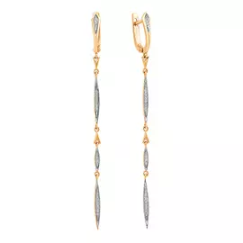 Серьги из красного золота с бриллиантами 21-9532-11-02
