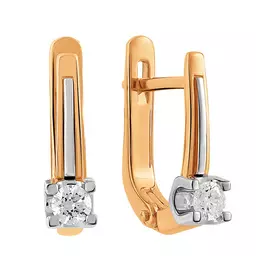 Серьги из красного золота с бриллиантами 21-9601-17-02