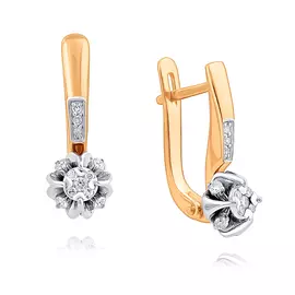 Серьги из красного золота с бриллиантами 21-9617-17-02