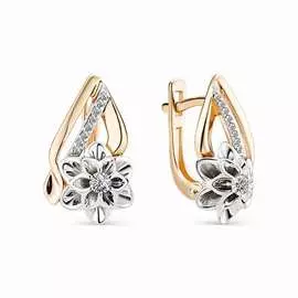 Серьги из красного золота с бриллиантами 22547-100