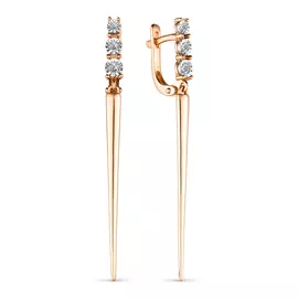 Серьги из красного золота с бриллиантами 23483-100