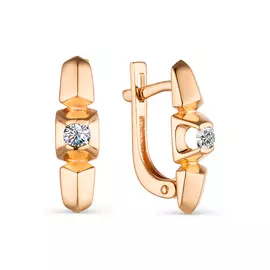Серьги из красного золота с бриллиантами 23516-100