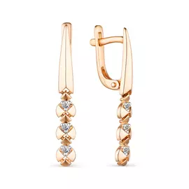 Серьги из красного золота с бриллиантами 23517-100