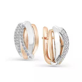 Серьги из красного золота с бриллиантами 2-107-227