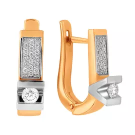 Серьги из красного золота с бриллиантами 3374-210