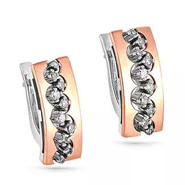 Серьги из красного золота с бриллиантами и эмалью 12-0941-1000 №46-17