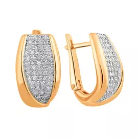 Серьги из красного золота с бриллиантами П2-037-11-02