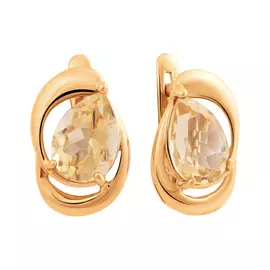 Серьги из красного золота с цитринами с0933V65