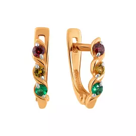 Серьги из красного золота с фианитами 000552-1122