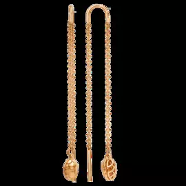 Серьги из красного золота с фианитами 002805-1000