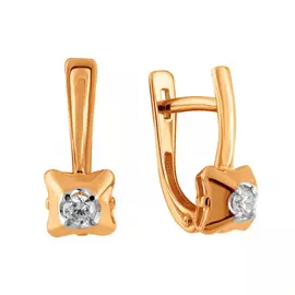 Серьги из красного золота с фианитами 003552-1102